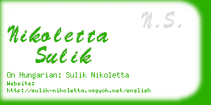 nikoletta sulik business card